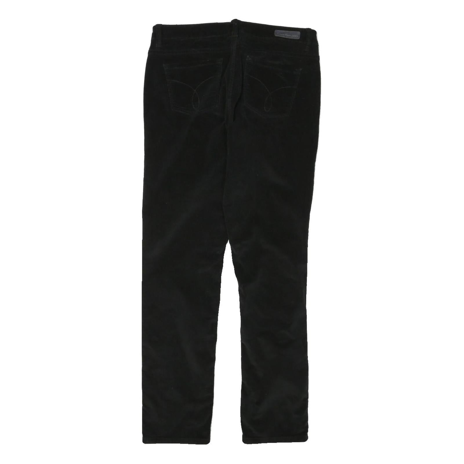 CALVIN KLEIN Womens Cotton Blend Black Slim Tapered Trousers W31 L29 Stylish