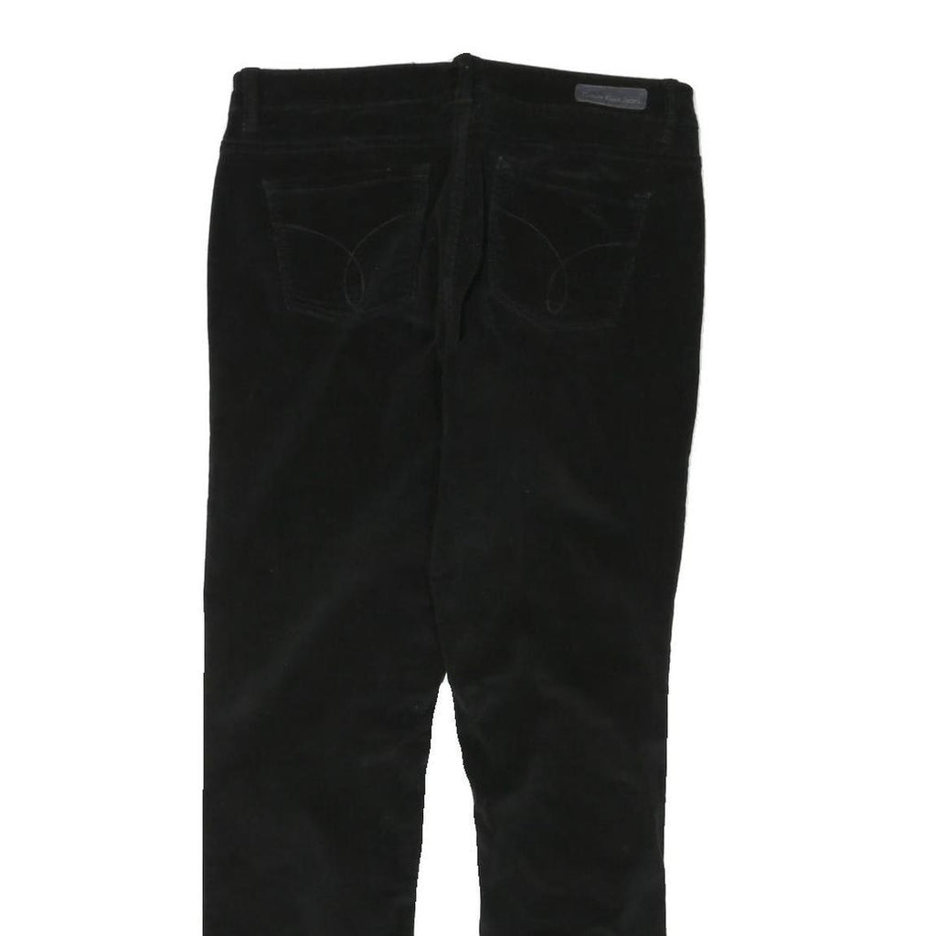 CALVIN KLEIN Womens Cotton Blend Black Slim Tapered Trousers W31 L29 Stylish