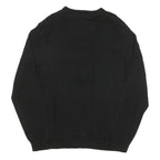 CALVIN KLEIN Mens Black Plain V Neck Basic Knit XL Wool Blend Jumper