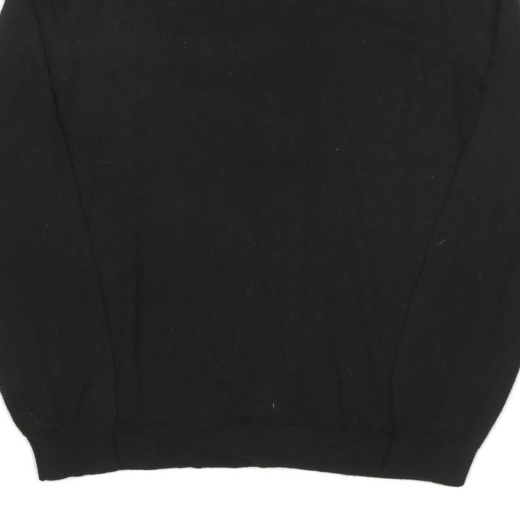 CALVIN KLEIN Mens Black Plain V Neck Basic Knit XL Wool Blend Jumper