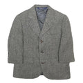 POLO RALPH LAUREN Boys Grey Herringbone Wool Blazer Jacket 5Y Button Closure