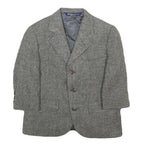 POLO RALPH LAUREN Boys Grey Herringbone Wool Blazer Jacket 5Y Button Closure