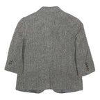 POLO RALPH LAUREN Boys Grey Herringbone Wool Blazer Jacket 5Y Button Closure