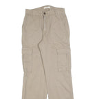 STR Womens Regular Beige Cargo Trousers Cotton Blend W28 L32 Casual Zip