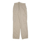 STR Womens Regular Beige Cargo Trousers Cotton Blend W28 L32 Casual Zip