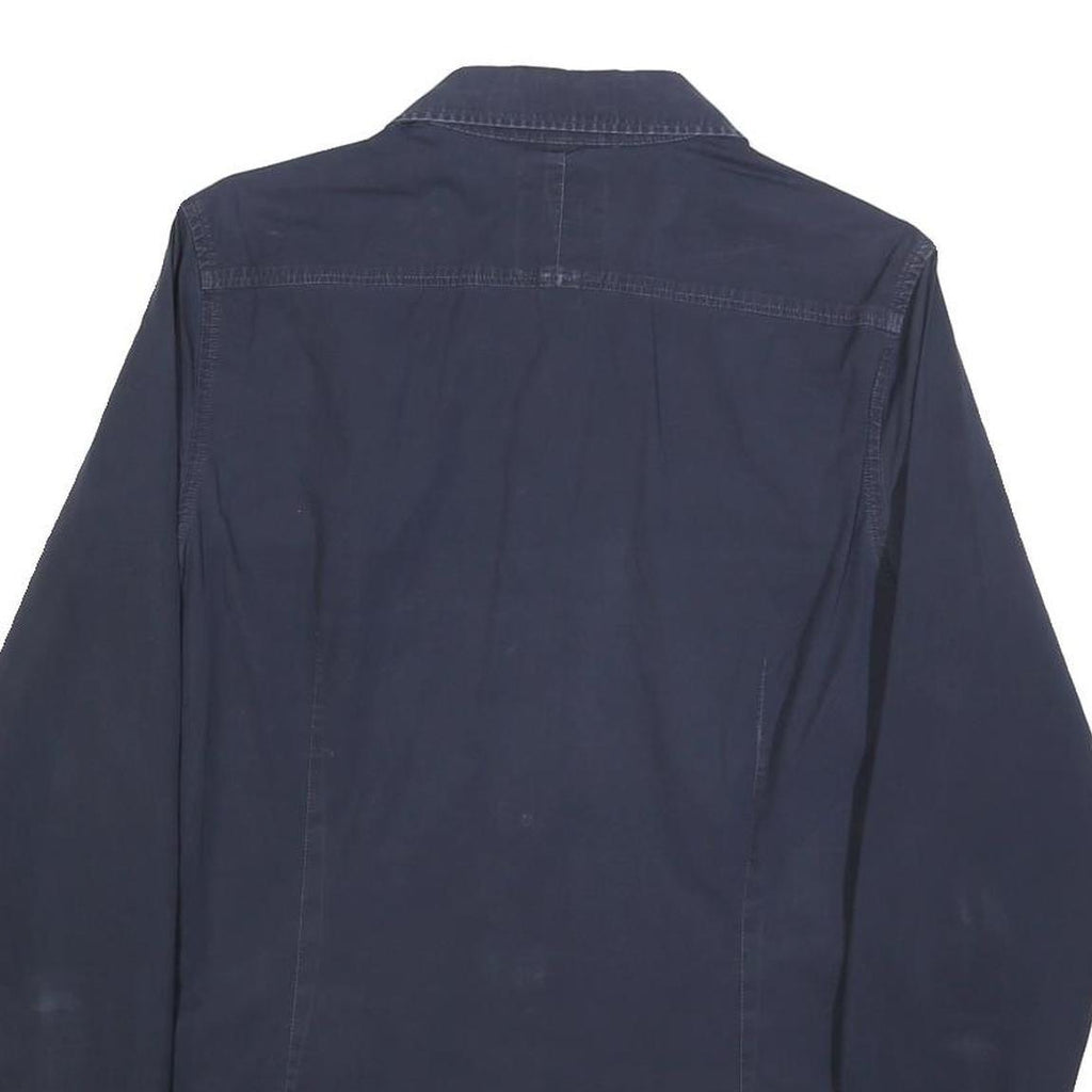 G-STAR Mens Blue Plain Shirt M Cotton Blend Button Long Sleeve Casual