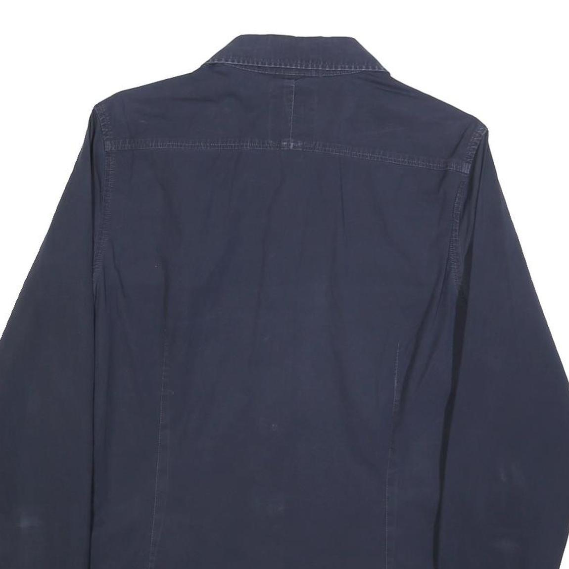 G-STAR Mens Blue Plain Shirt M Cotton Blend Button Long Sleeve Casual