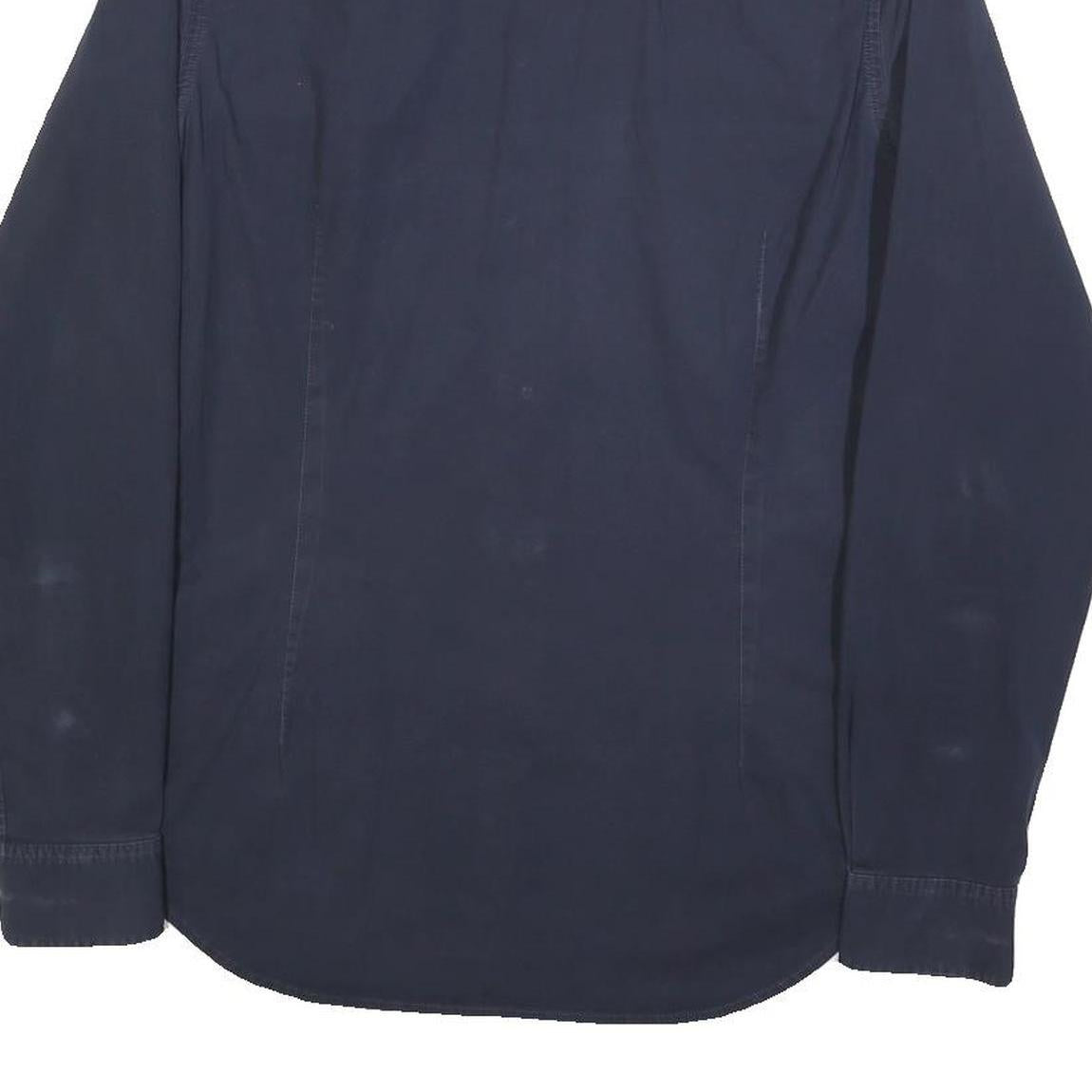 G-STAR Mens Blue Plain Shirt M Cotton Blend Button Long Sleeve Casual