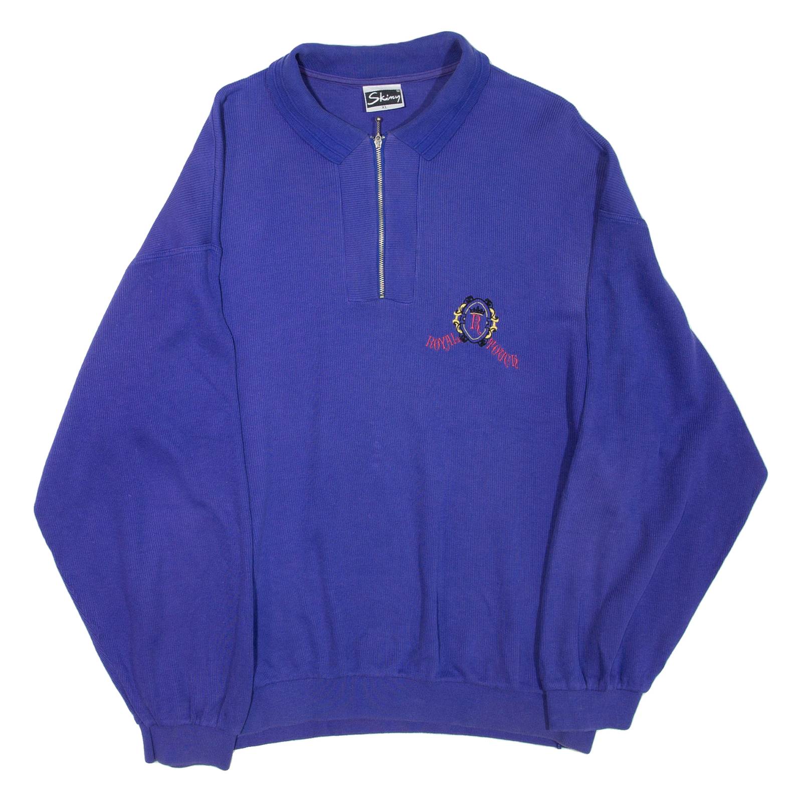 SKIMY Mens Sweatshirt Purple 1/4 Zip XL