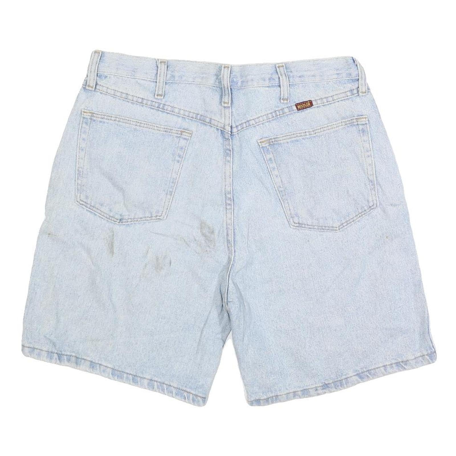 RUSTLER Mens Shorts Blue Casual L W36 Cotton Blend Denim Style