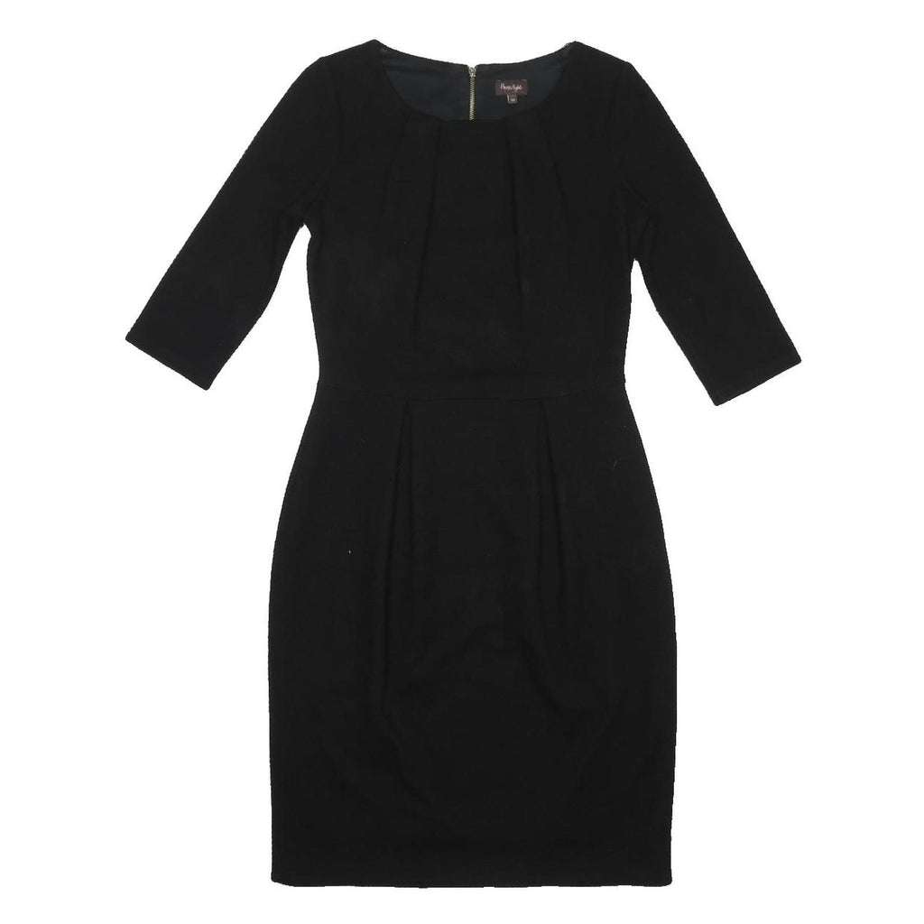 PHASE EIGHT Womens Black Bodycon Woven Dress 3/4 Sleeve Knee Length UK 10