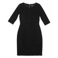 PHASE EIGHT Womens Black Bodycon Woven Dress 3/4 Sleeve Knee Length UK 10