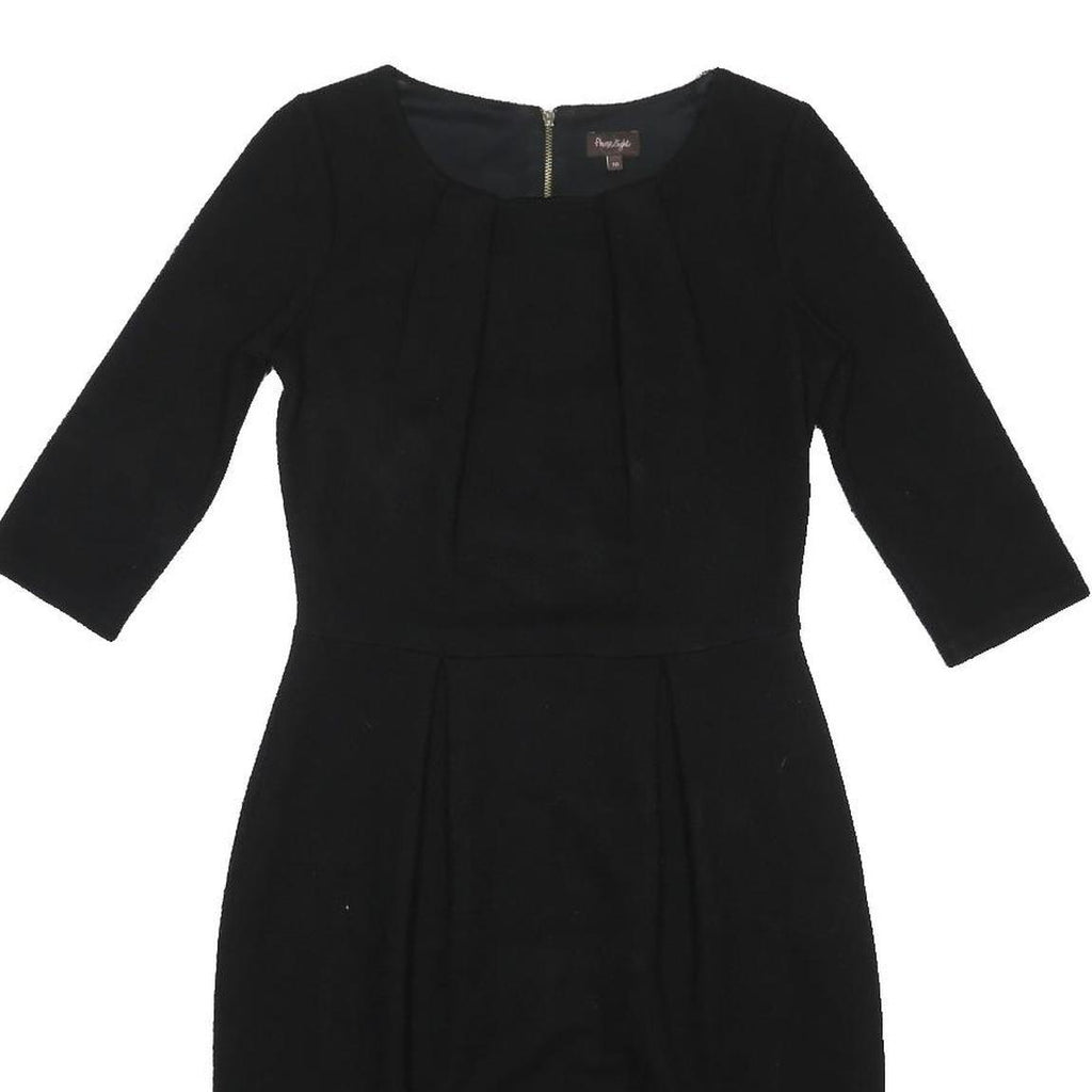 PHASE EIGHT Womens Black Bodycon Woven Dress 3/4 Sleeve Knee Length UK 10