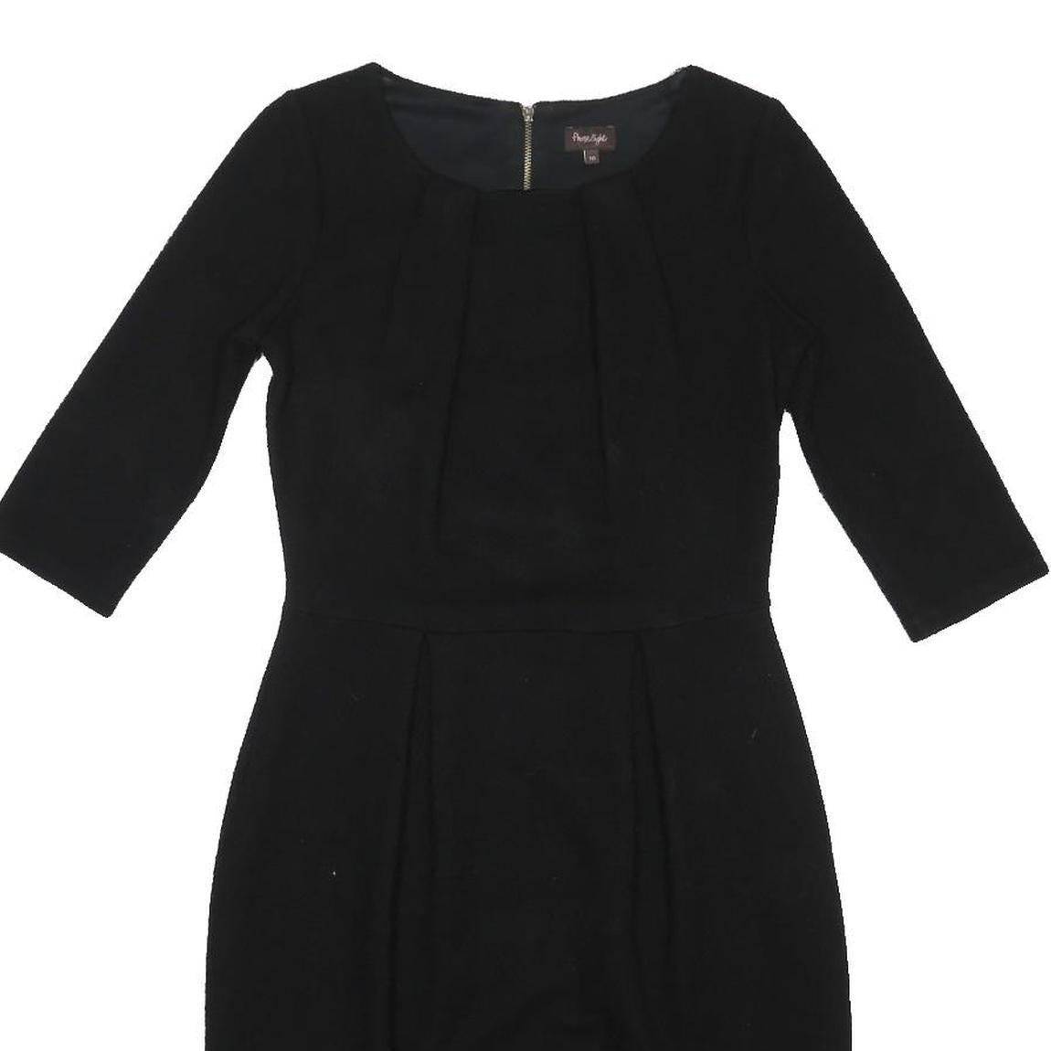PHASE EIGHT Womens Black Bodycon Woven Dress 3/4 Sleeve Knee Length UK 10