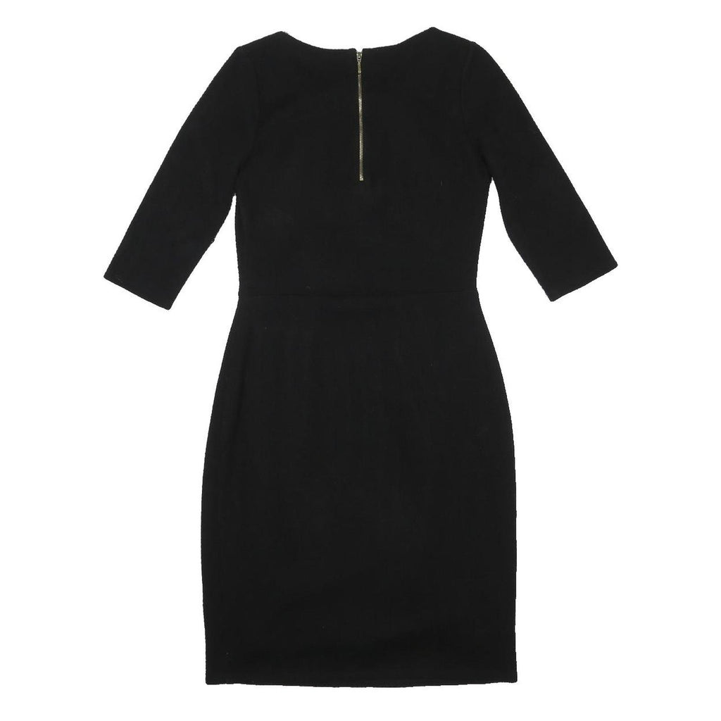 PHASE EIGHT Womens Black Bodycon Woven Dress 3/4 Sleeve Knee Length UK 10