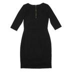 PHASE EIGHT Womens Black Bodycon Woven Dress 3/4 Sleeve Knee Length UK 10