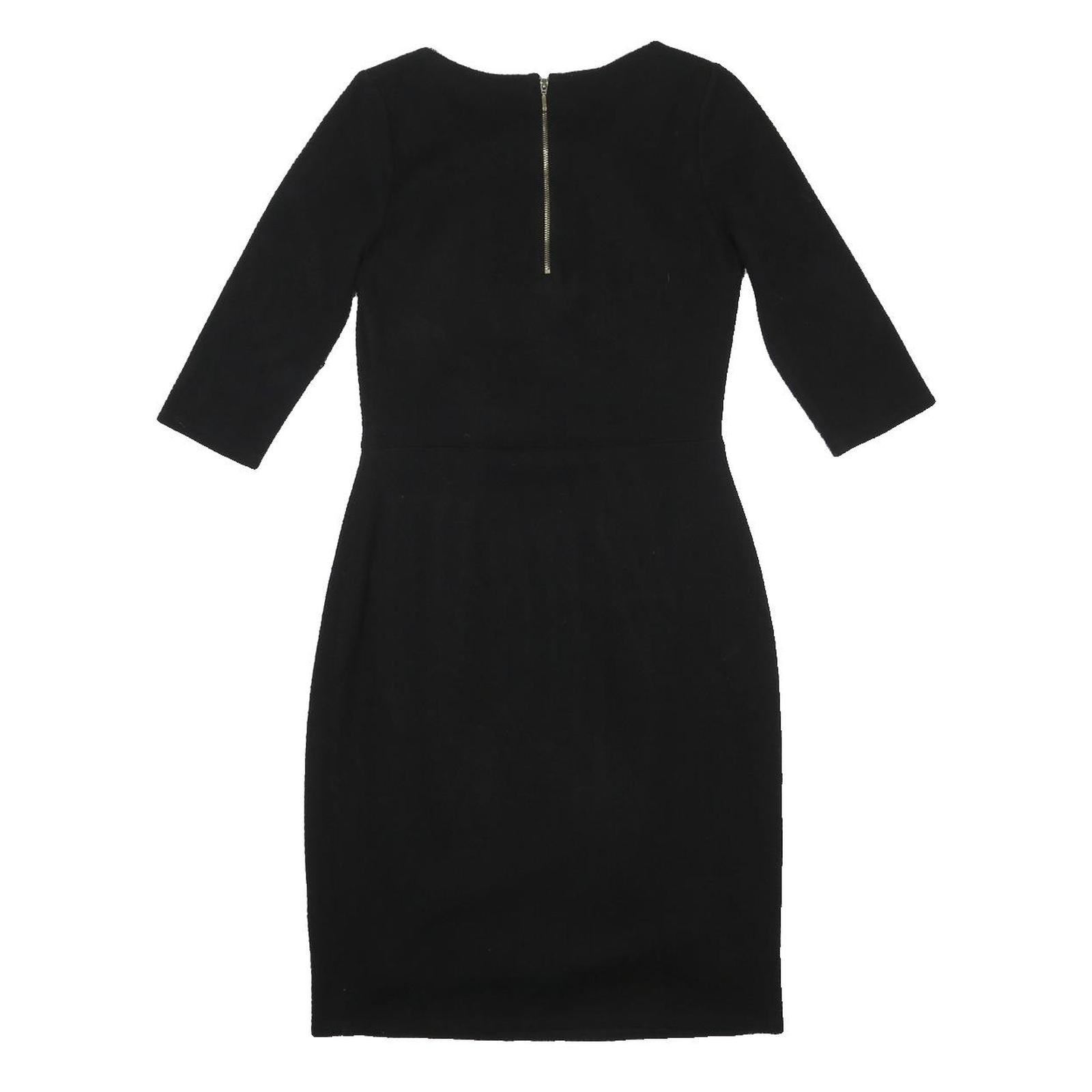 PHASE EIGHT Womens Black Bodycon Woven Dress 3/4 Sleeve Knee Length UK 10