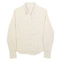 TOMMY HILFIGER Womens Beige Check Shirt UK 6 Classic Cotton Blend Long Sleeve