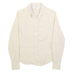 TOMMY HILFIGER Womens Beige Check Shirt UK 6 Classic Cotton Blend Long Sleeve