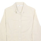 TOMMY HILFIGER Womens Beige Check Shirt UK 6 Classic Cotton Blend Long Sleeve