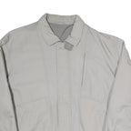 Mens Grey Polyester Blend Zip Jacket XL Plain Casual Lightweight Outerwear