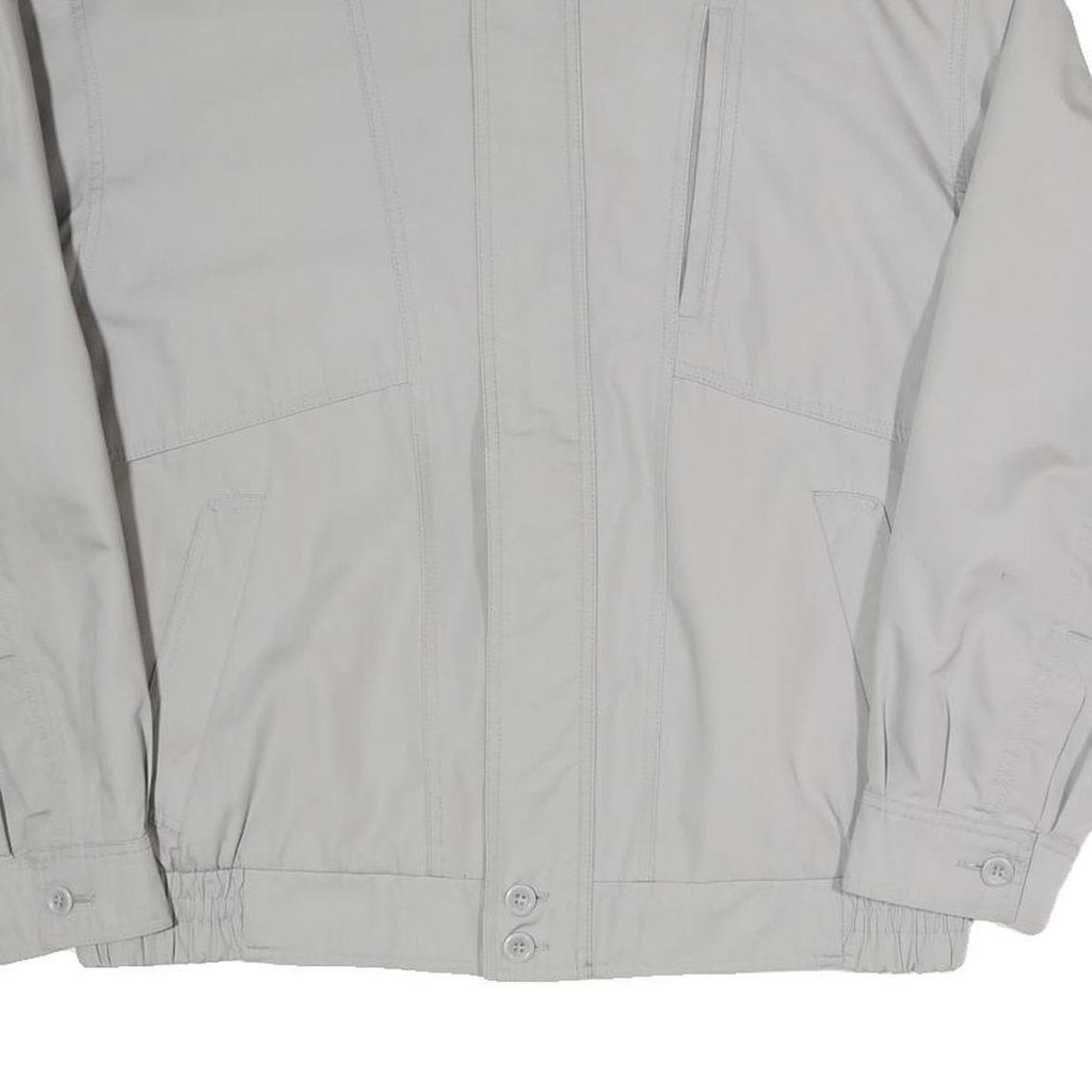 Mens Grey Polyester Blend Zip Jacket XL Plain Casual Lightweight Outerwear