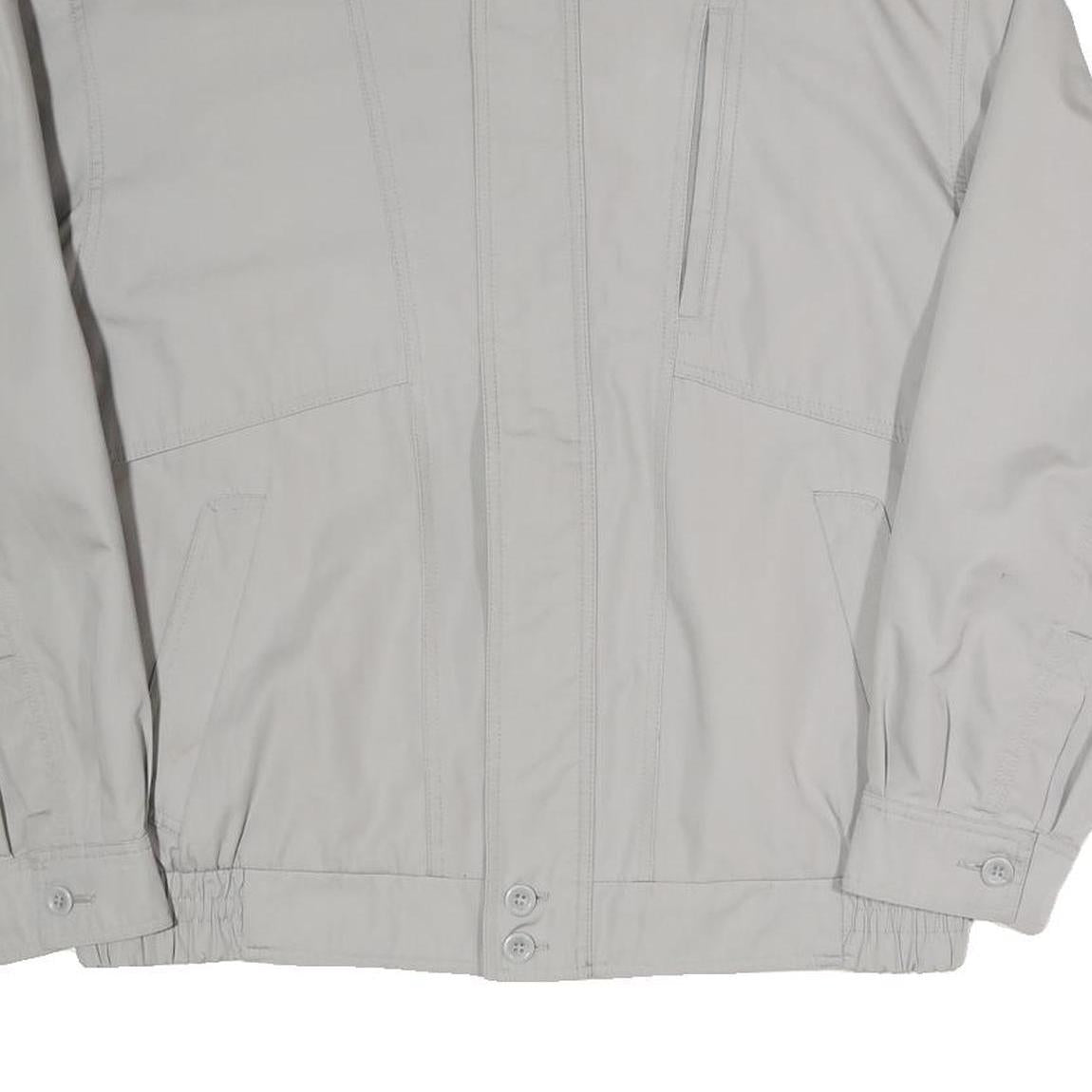 Mens Grey Polyester Blend Zip Jacket XL Plain Casual Lightweight Outerwear