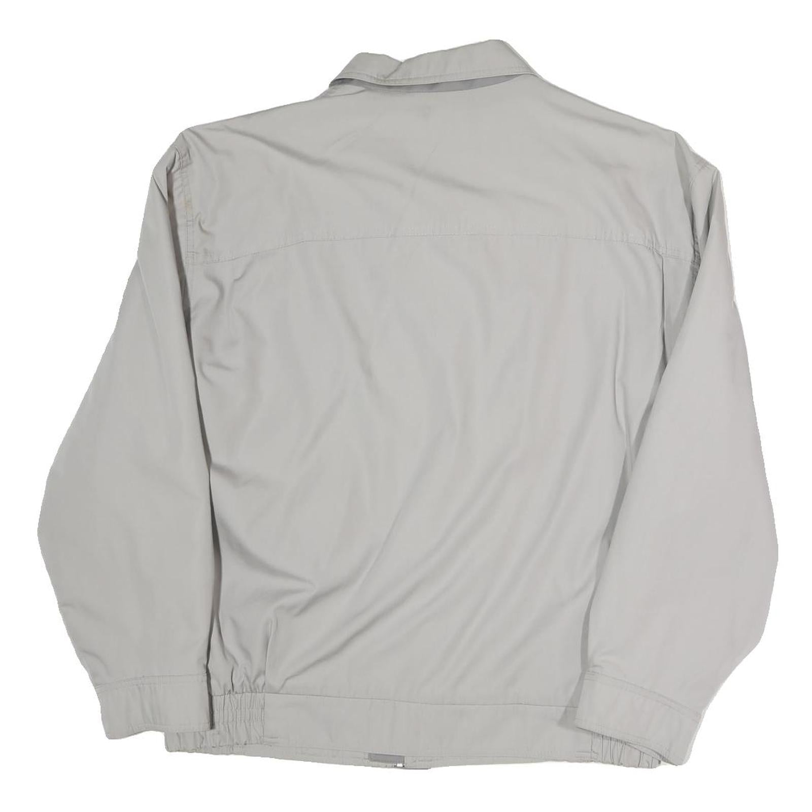 Mens Grey Polyester Blend Zip Jacket XL Plain Casual Lightweight Outerwear