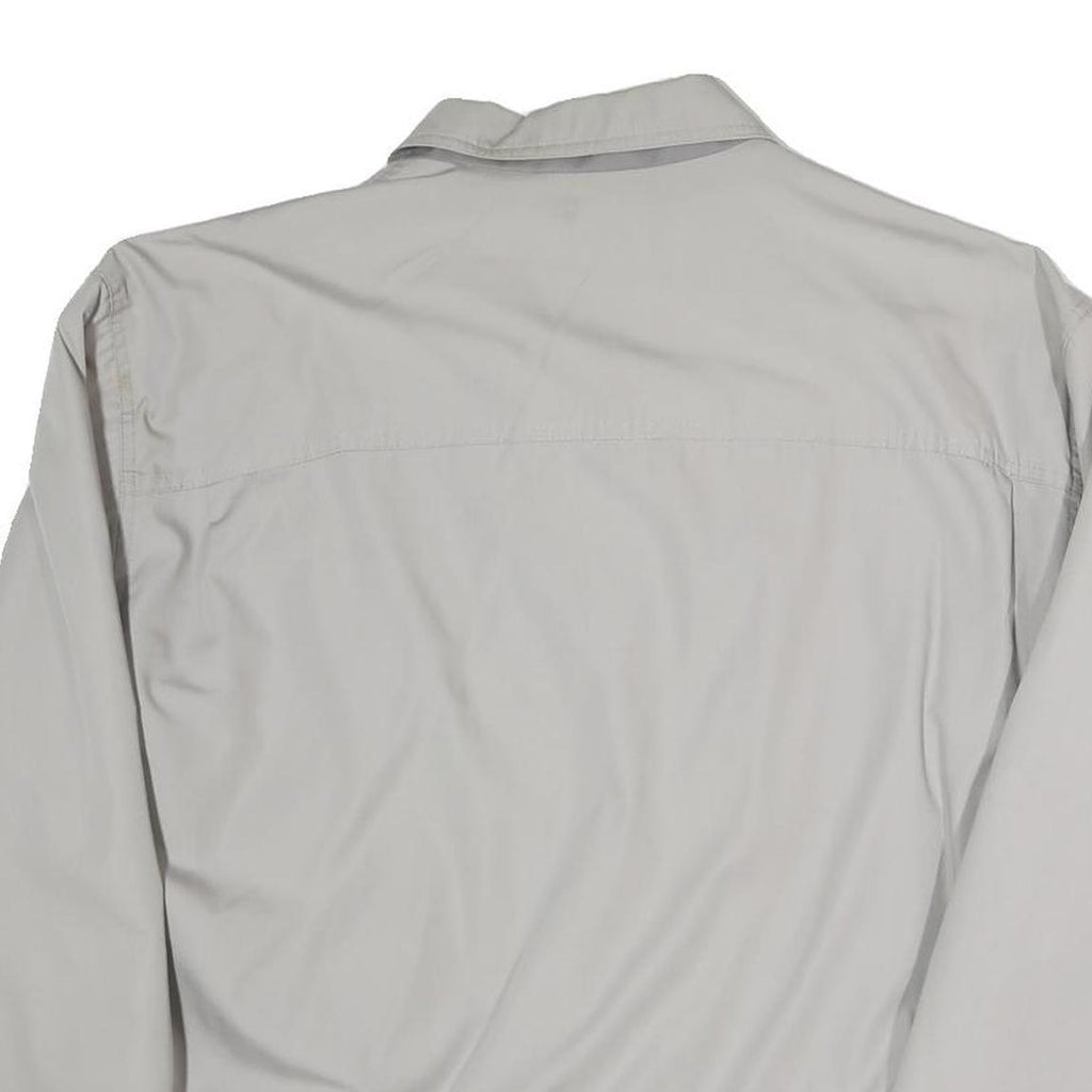 Mens Grey Polyester Blend Zip Jacket XL Plain Casual Lightweight Outerwear