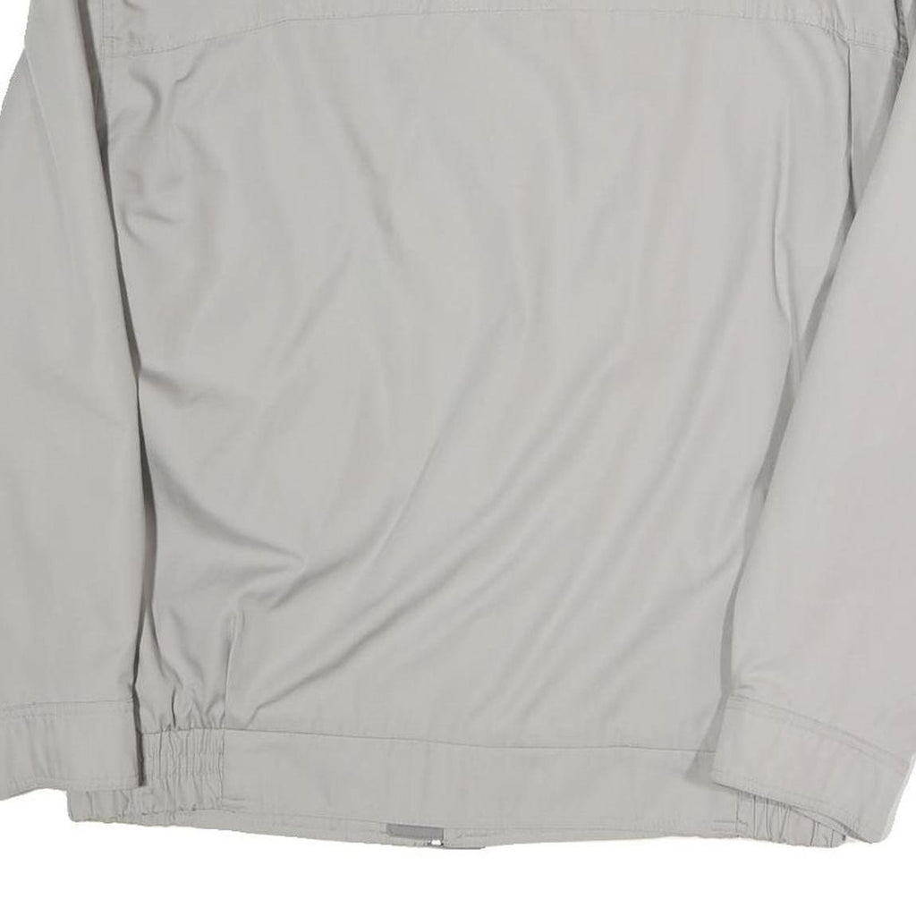 Mens Grey Polyester Blend Zip Jacket XL Plain Casual Lightweight Outerwear