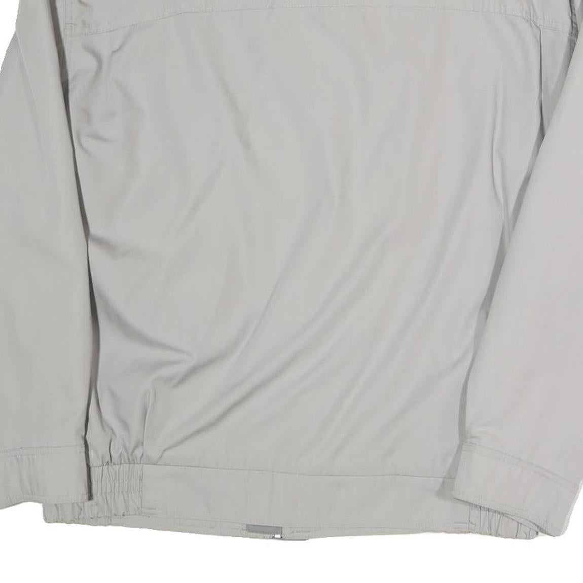 Mens Grey Polyester Blend Zip Jacket XL Plain Casual Lightweight Outerwear