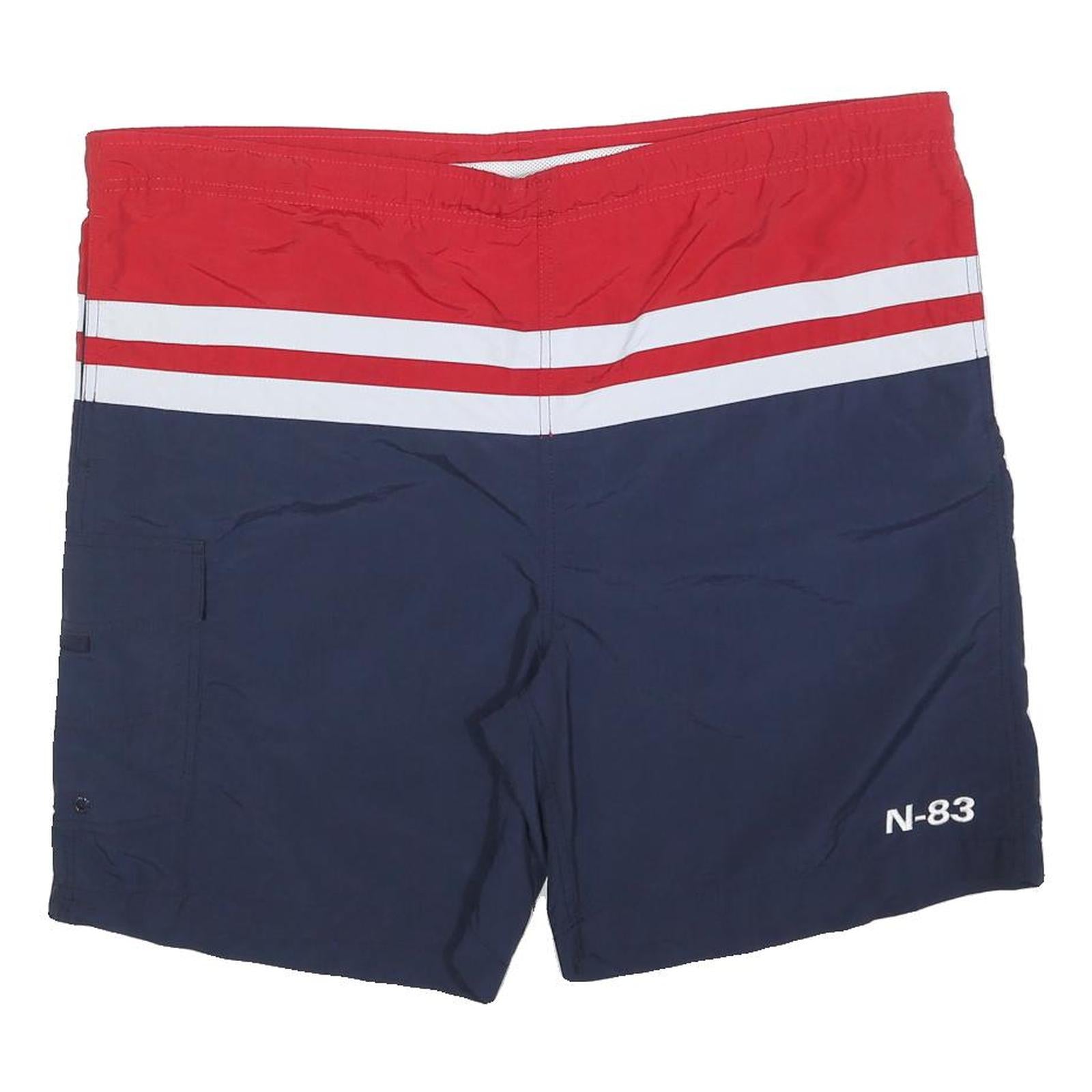 NAUTICA Mens Shorts Blue & Red N-83 Casual L W42 Swimwear Polyester