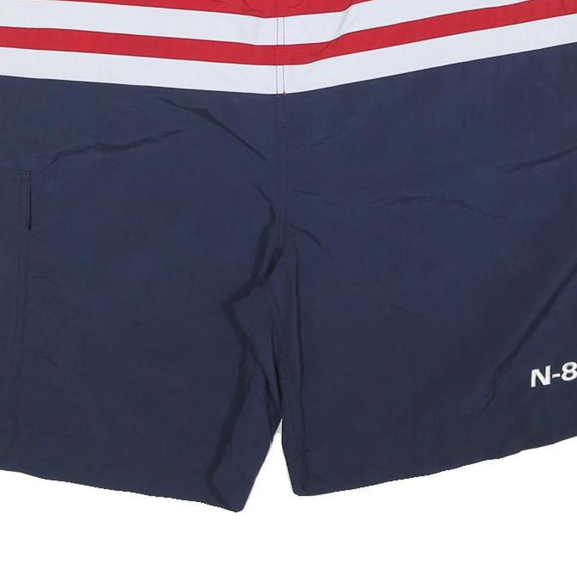 NAUTICA Mens Shorts Blue & Red N-83 Casual L W42 Swimwear Polyester