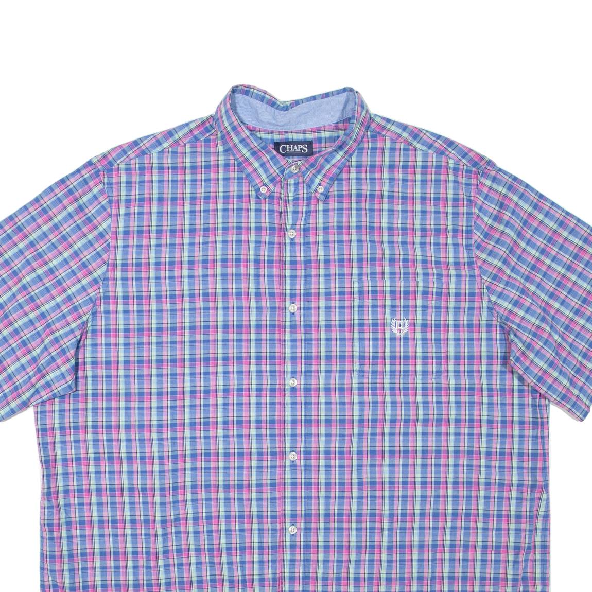 CHAPS Mens Shirt Purple Check XL