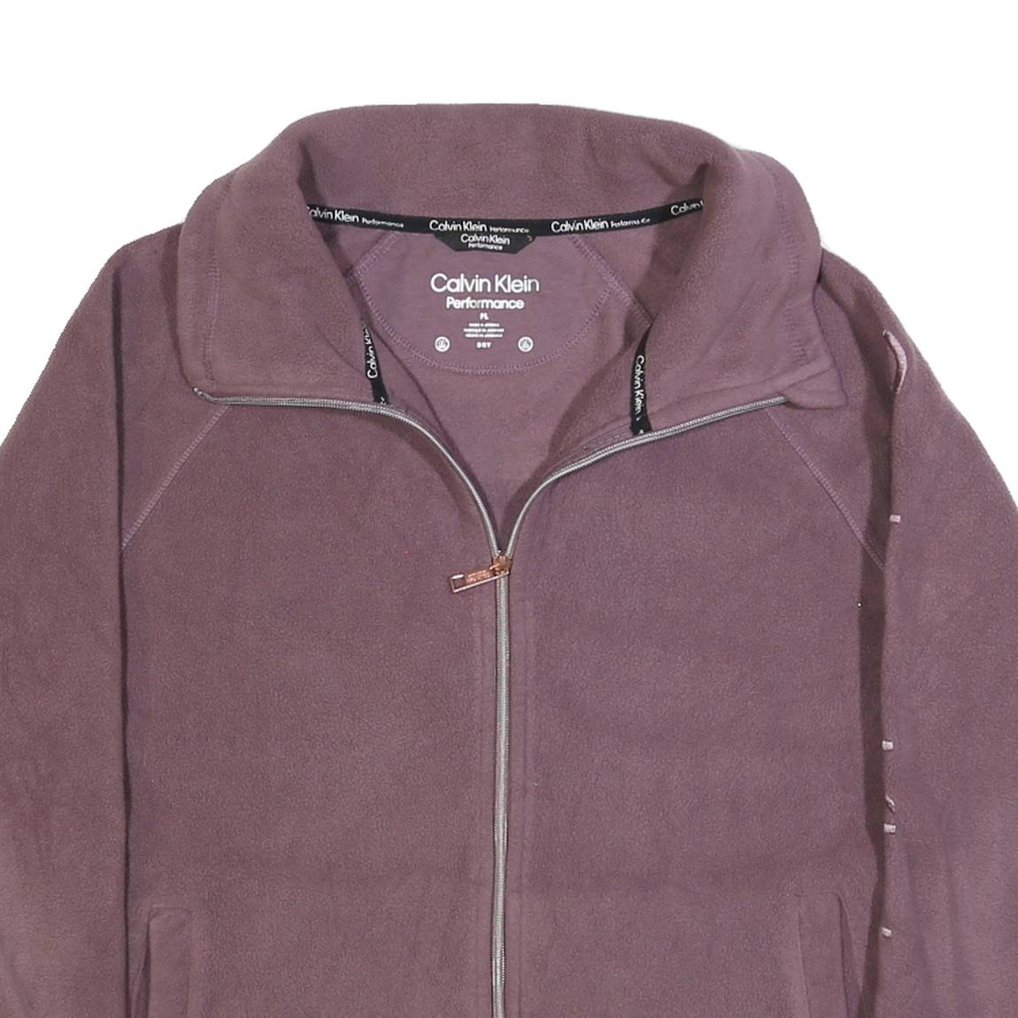Calvin Klein Womens Purple Performance Zip Jacket L Polyester Plain Casual