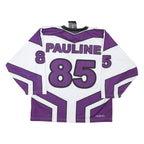 Mens White & Purple Gryphons Graphic T-Shirt S Long Sleeve V-Neck Sports