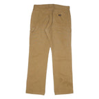 DICKIES Mens Cotton Blend Beige Regular Fit Straight Leg Trousers W34 L34