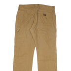 DICKIES Mens Cotton Blend Beige Regular Fit Straight Leg Trousers W34 L34
