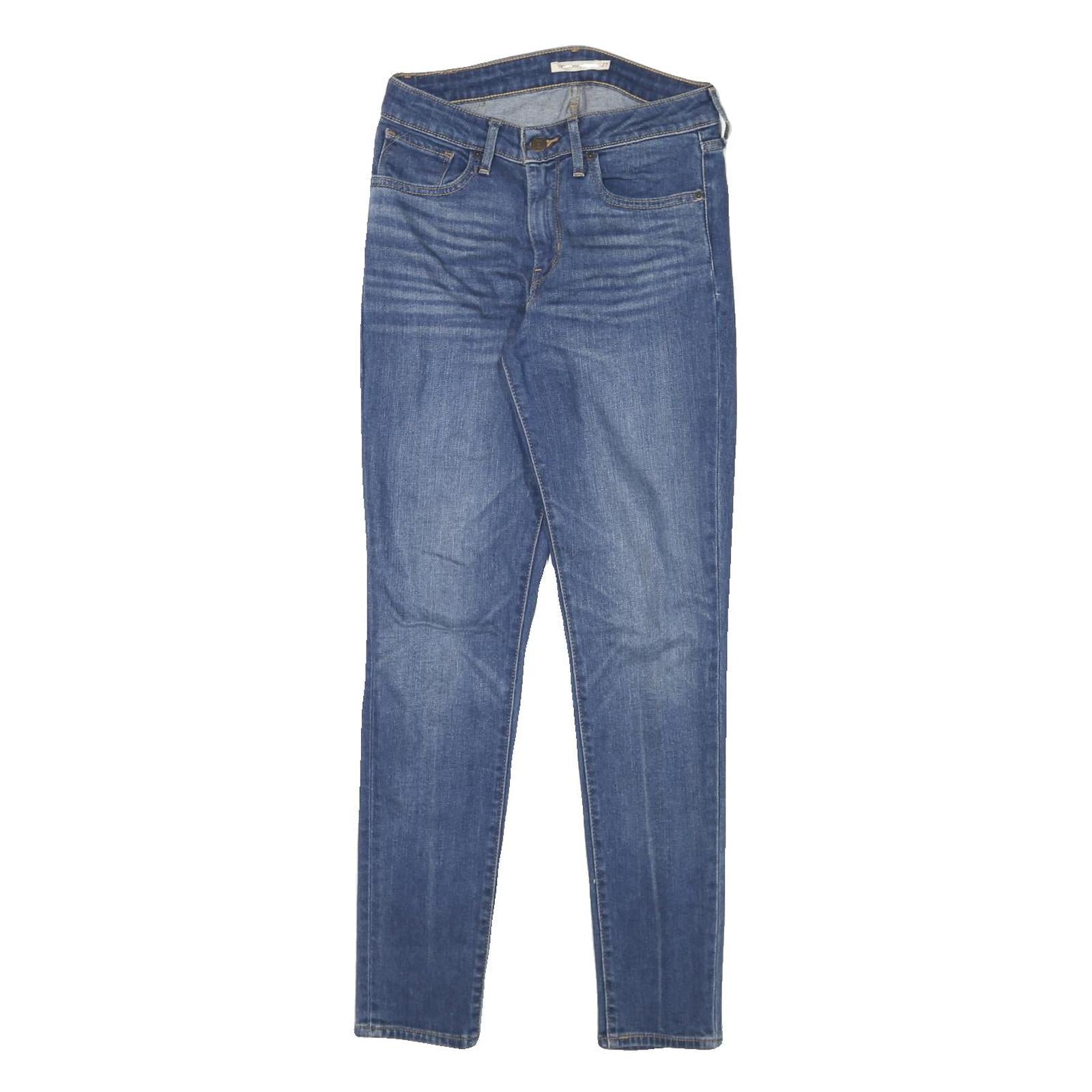LEVI'S 721 Womens Slim Blue Denim Medium Woven W27 L29 Slim Fit Zip Jeans