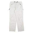 NASTY Womens White Polyester Blend Regular Trousers W32 L32 Zip Closure Casual