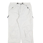 NASTY Womens White Polyester Blend Regular Trousers W32 L32 Zip Closure Casual