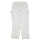 NASTY Womens White Polyester Blend Regular Trousers W32 L32 Zip Closure Casual