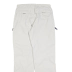 NASTY Womens White Polyester Blend Regular Trousers W32 L32 Zip Closure Casual