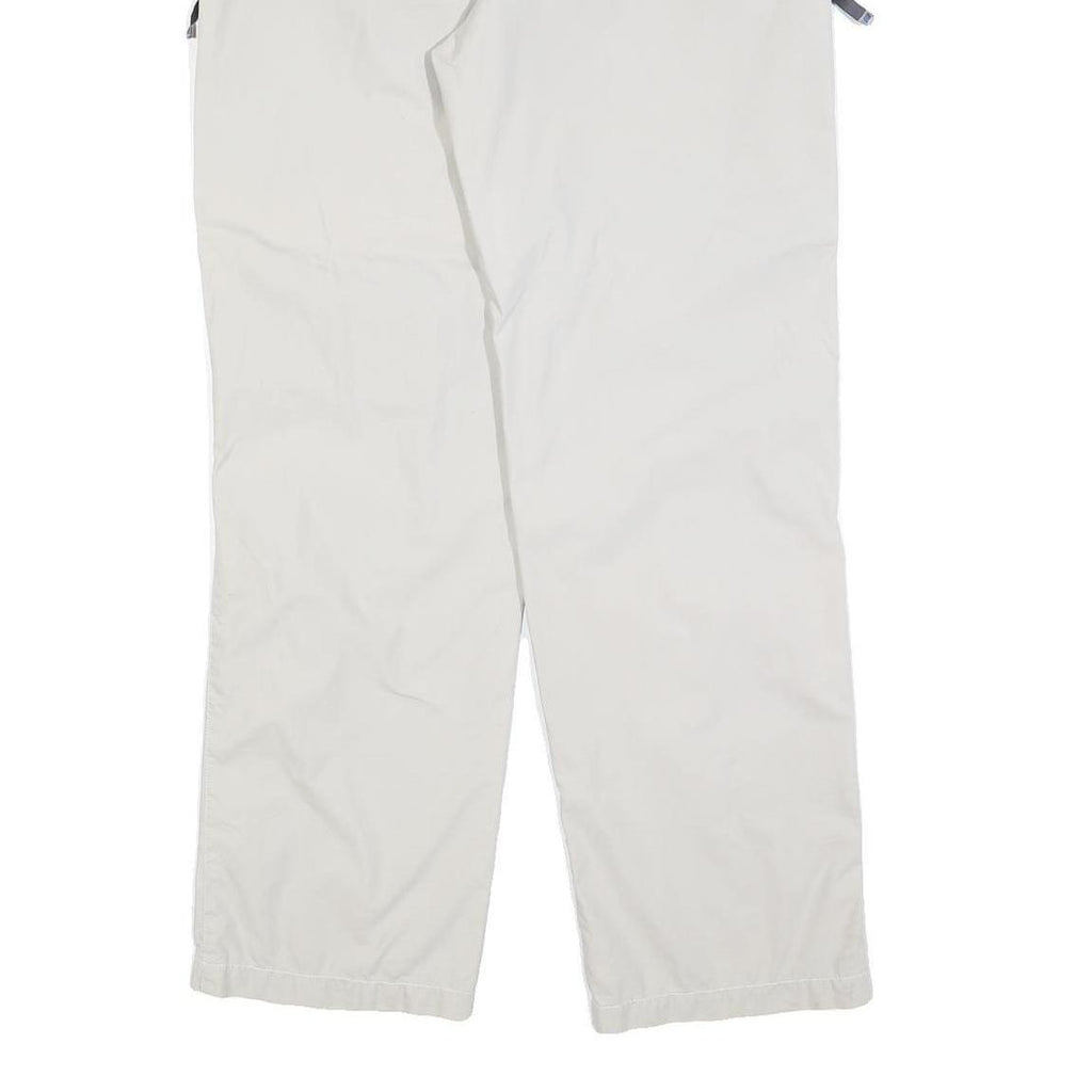 NASTY Womens White Polyester Blend Regular Trousers W32 L32 Zip Closure Casual