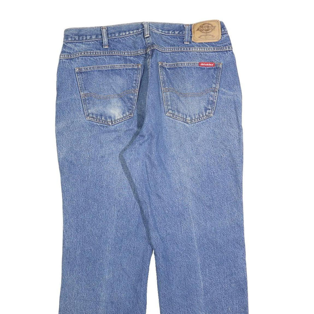 DICKIES Mens Regular Blue Denim Jeans W32 L28 Classic Cotton Blend Zip Pockets