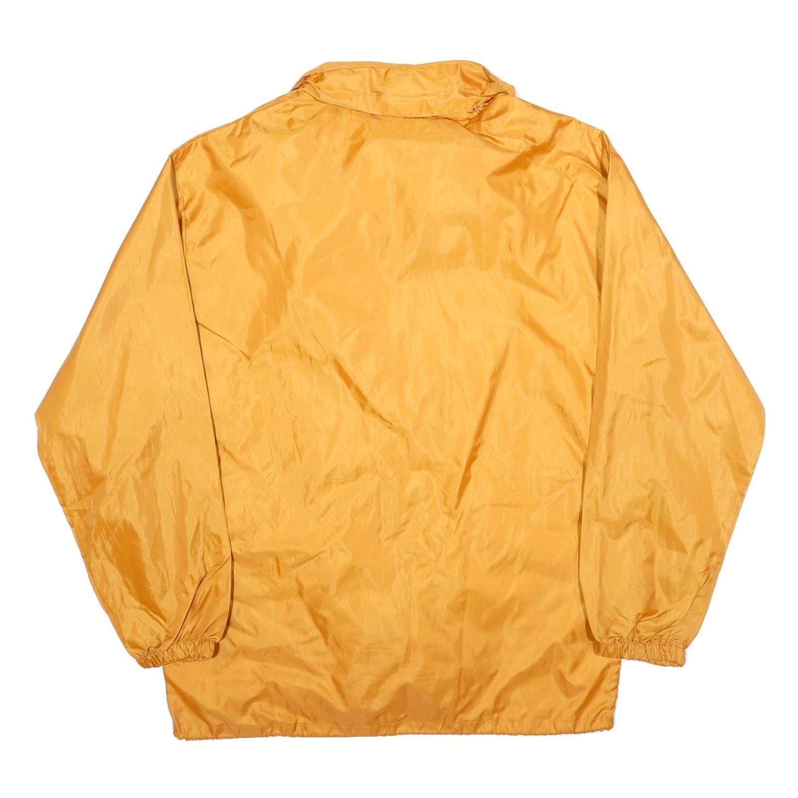 US BASIC Mens Yellow Nylon Zip Jacket M Plain Lightweight Casual Windbreaker