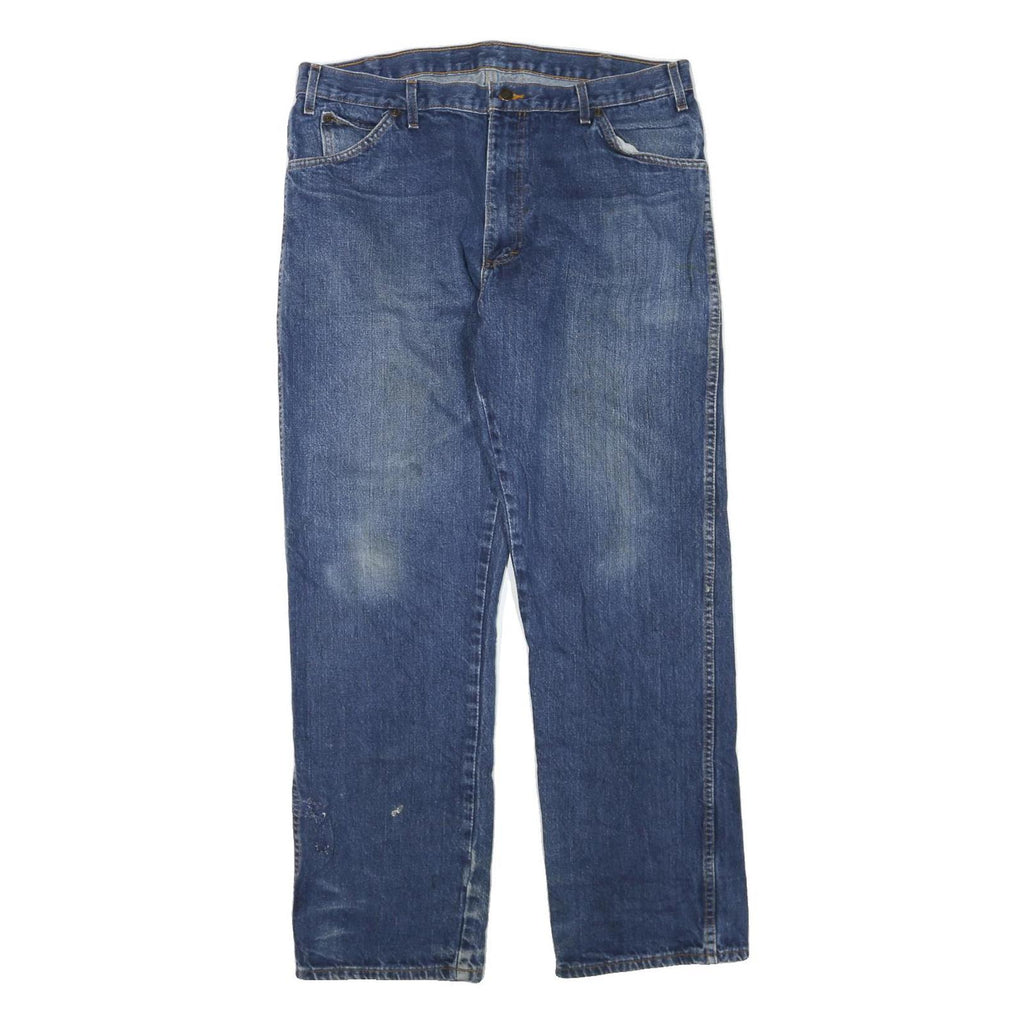 DICKIES Mens Blue Regular Fit Straight Denim Jeans W38 L32 Zip Cotton Blend