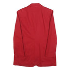 Womens Red Classic Jacket UK 10 Polyester Blend Button Plain Elegant Buttoned