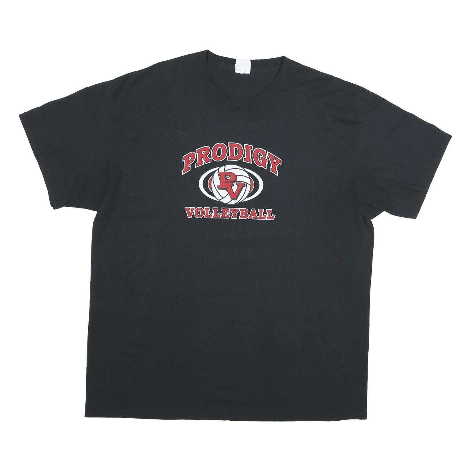 PORT AND COMPANY Mens Black Prodigy Volleyball Graphic T-Shirt XL Crew Neck