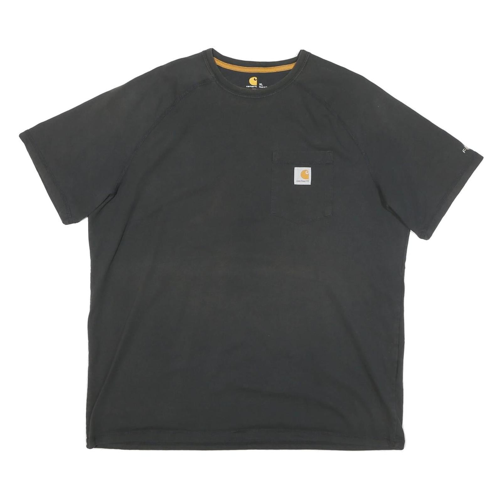 CARHARTT Mens Black & Yellow Pocket T-Shirt XL Short Sleeve Crew Neck Workwear